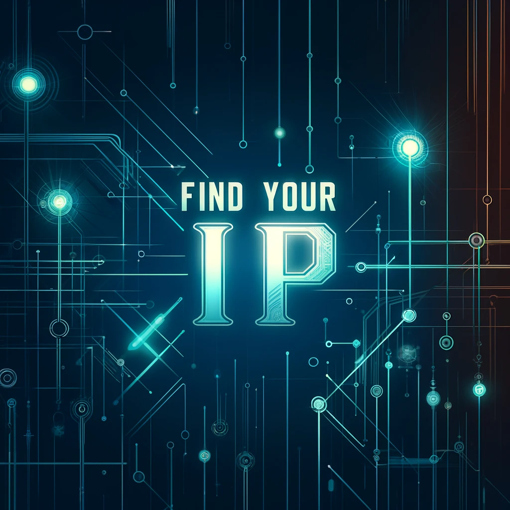 A digital-style graphic with the words 'Find your IP' prominently displayed in a bold, modern font.