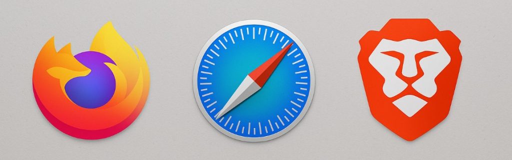 Firefox, Safari, and Brave Browser Logo